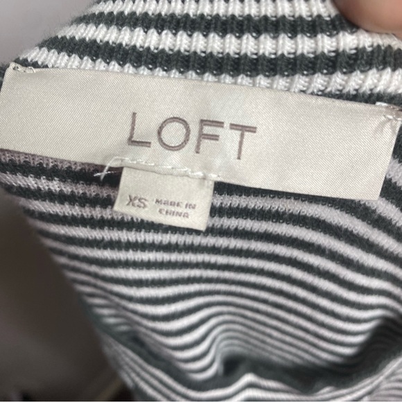 Loft Dark Green Stripe Long Sleeve Top - Picture 5 of 6